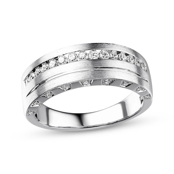 Previously Owned Men's Diamond Wedding Band 3/8 ct tw 10K White Gold