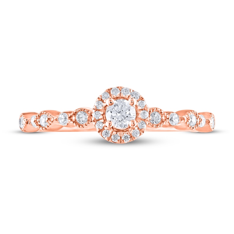 Main Image 3 of Previously Owned Adrianna Papell Diamond Engagement Ring 1/4 ct tw 14K Rose Gold