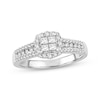 Thumbnail Image 1 of Previously Owned Diamond Engagement Ring 5/8 ct tw Princess & Round-cut 14K White Gold