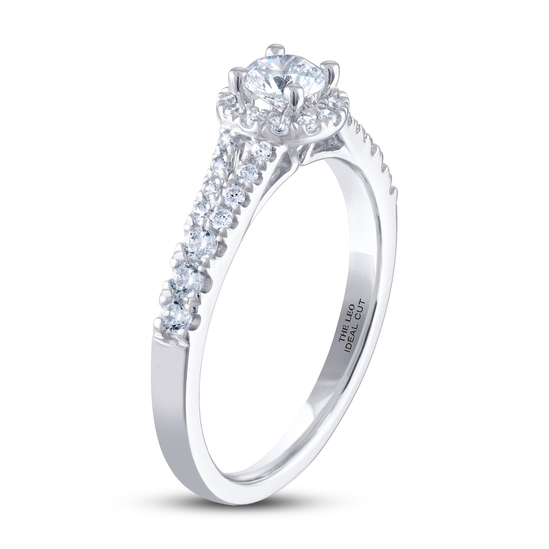 Previously Owned THE LEO Ideal Cut Diamond Engagement Ring 5/8 ct tw 14K White Gold