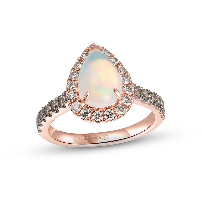 Previously Owned Le Vian Opal Ring 3/4 ct tw Diamonds Pear-shaped 14K Strawberry Gold