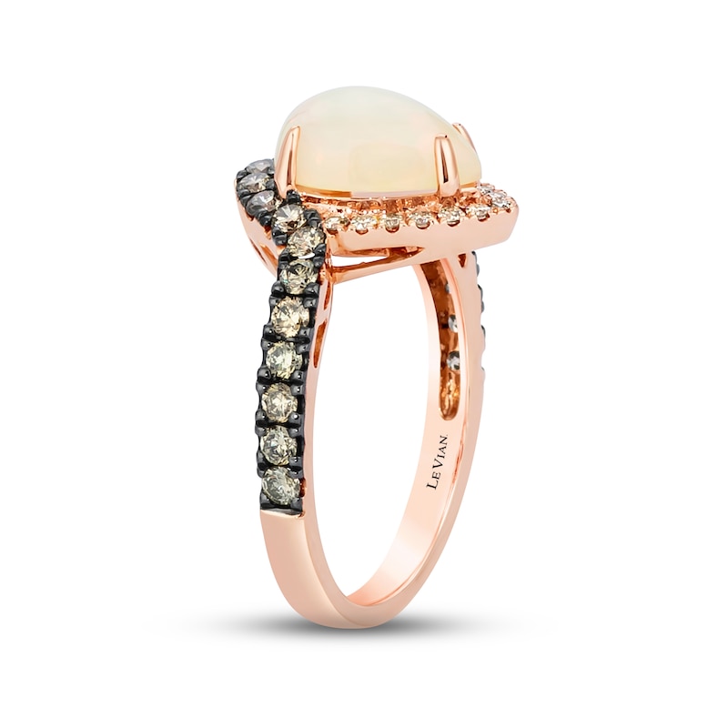 Previously Owned Le Vian Opal Ring 3/4 ct tw Diamonds Pear-shaped 14K Strawberry Gold