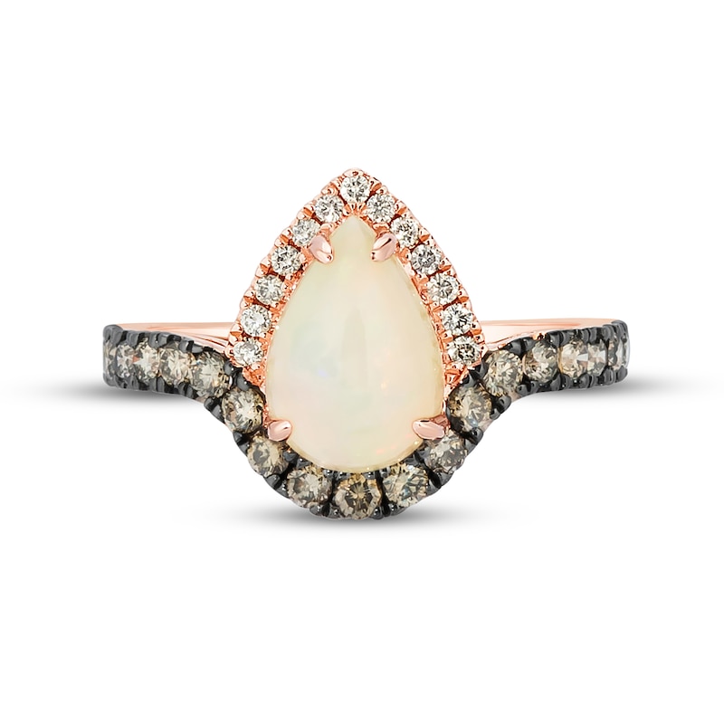 Previously Owned Le Vian Opal Ring 3/4 ct tw Diamonds Pear-shaped 14K Strawberry Gold