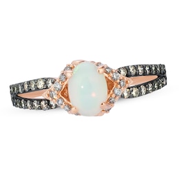 Previously Owned Le Vian Opal Ring 1/3 ct tw Diamonds 14K Strawberry Gold