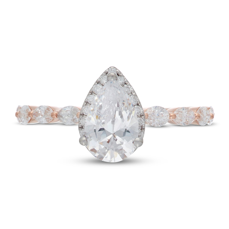 Previously Owned Neil Lane Premiere Diamond Engagement Ring 1-1/2 ct tw Pear & Marquise-cut 14K Rose Gold