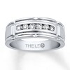 Thumbnail Image 0 of Previously Owned Men's THE LEO Wedding Band 3/8 ct tw Leo Diamonds 14K White Gold