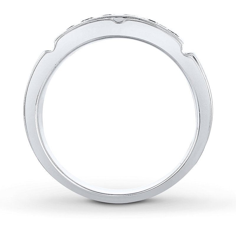 Previously Owned Men's THE LEO Wedding Band 3/8 ct tw Leo Diamonds 14K White Gold