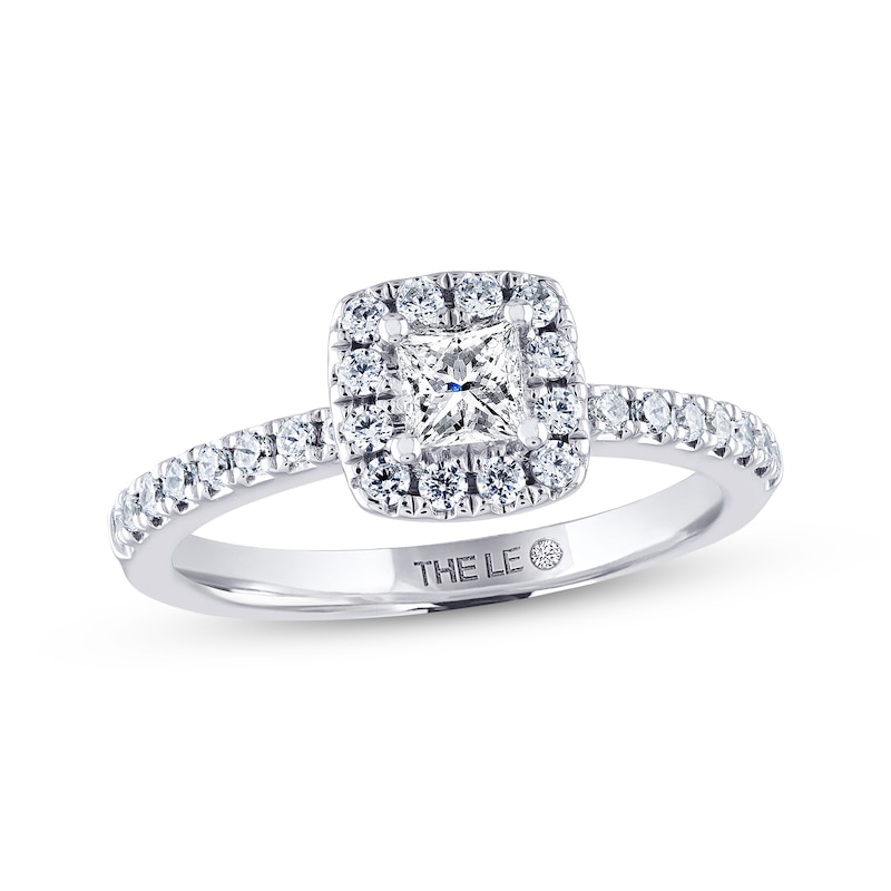 Main Image 1 of Previously Owned THE LEO Diamond Engagement Ring 5/8 ct tw Princess & Round-cut 14K White Gold