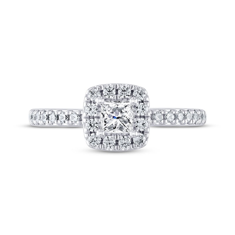 Main Image 3 of Previously Owned THE LEO Diamond Engagement Ring 5/8 ct tw Princess & Round-cut 14K White Gold