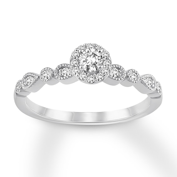 Previously Owned Diamond Engagement Ring 1/4 ct tw Round-cut 10K White Gold