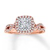 Thumbnail Image 1 of Previously Owned Diamond Ring 5/8 ct tw Princess/Round-cut 14K Two-Tone Gold