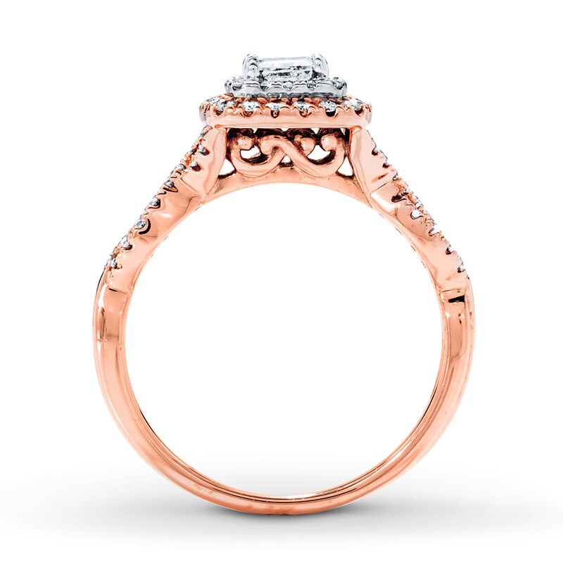 Main Image 2 of Previously Owned Diamond Ring 5/8 ct tw Princess/Round-cut 14K Two-Tone Gold