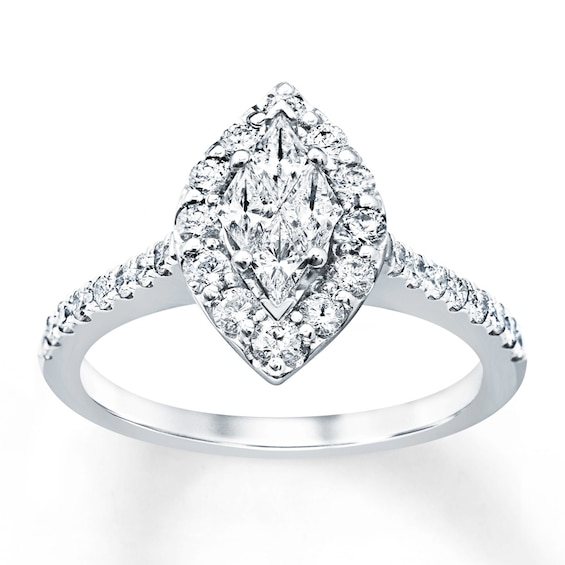 Previously Owned Engagement Ring 1 ct tw Diamonds 14K White Gold
