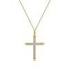 Thumbnail Image 1 of Previously Owned 1/15 ct Diamond Cross Necklace 10K Yellow Gold