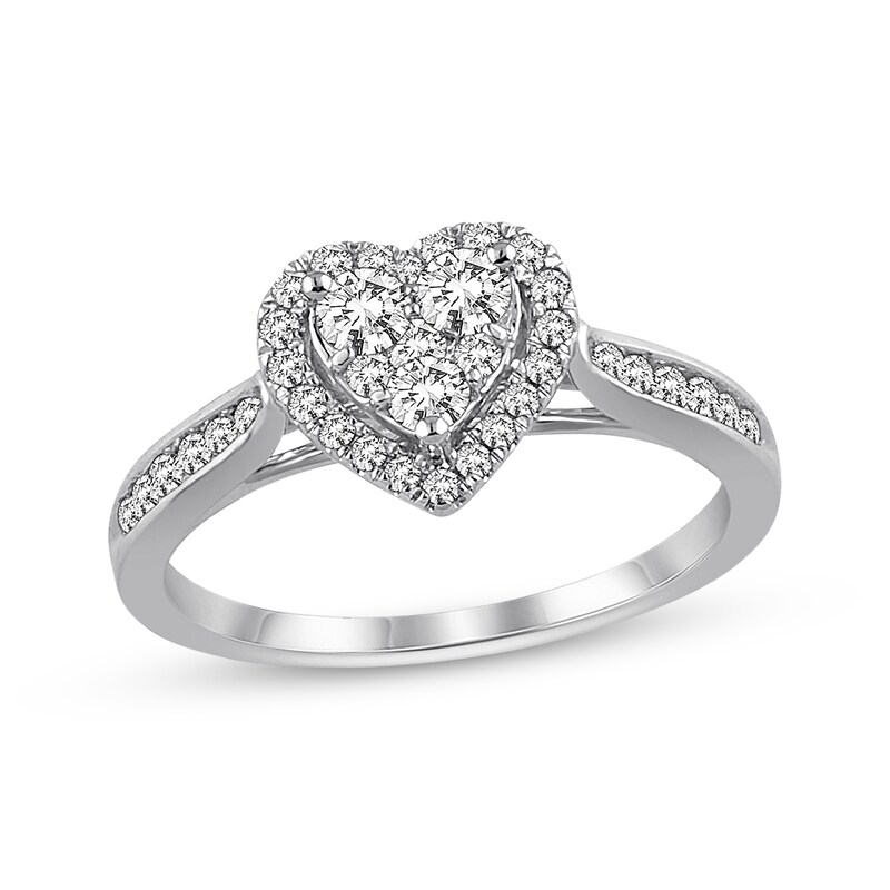 Main Image 1 of Previously Owned Diamond Engagement Ring 1/2 ct tw Round-cut 14K White Gold