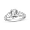 Thumbnail Image 1 of Previously Owned Diamond Engagement Ring 1 ct tw Emerald & Round 14K White Gold