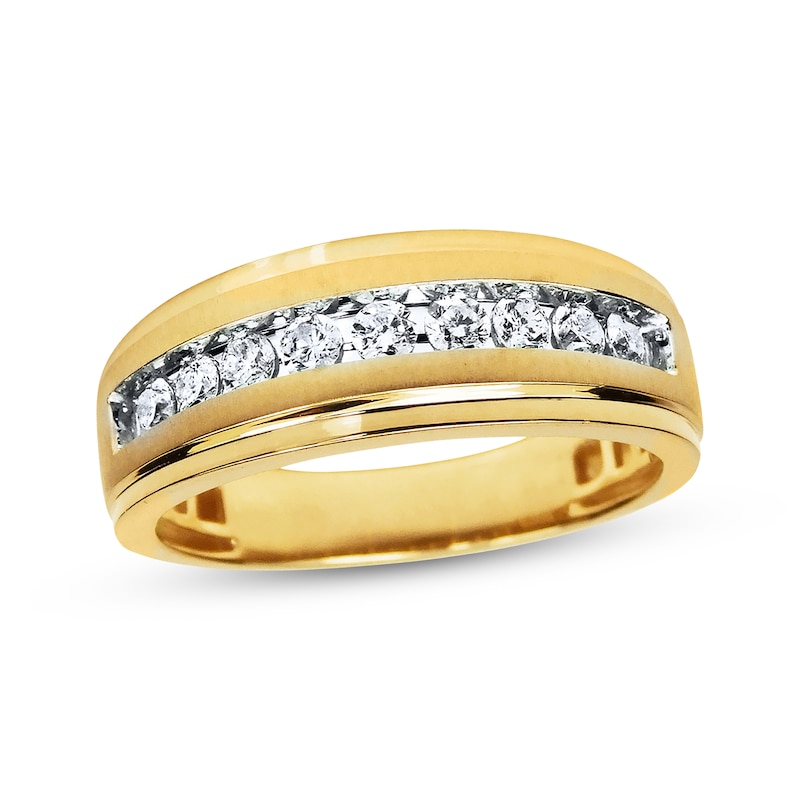 Previously Owned Men's Diamond Wedding Band 1/2 ct tw 10K Yellow Gold
