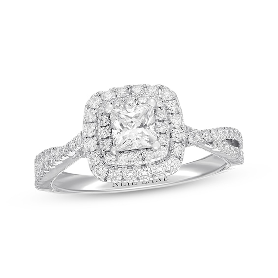 Previously Owned Neil Lane Diamond Engagement Ring 1 ct tw Princess & Round-cut 14K White Gold Size 9.5