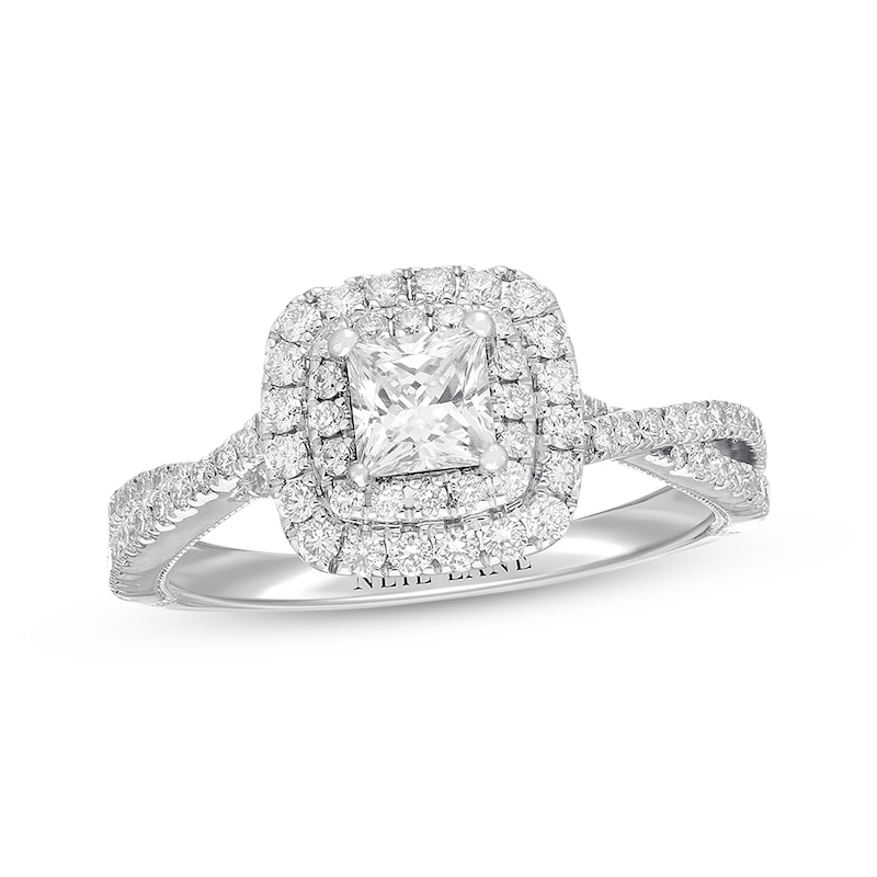 Main Image 1 of Previously Owned Neil Lane Diamond Engagement Ring 1 ct tw Princess & Round-cut 14K White Gold Size 9.5
