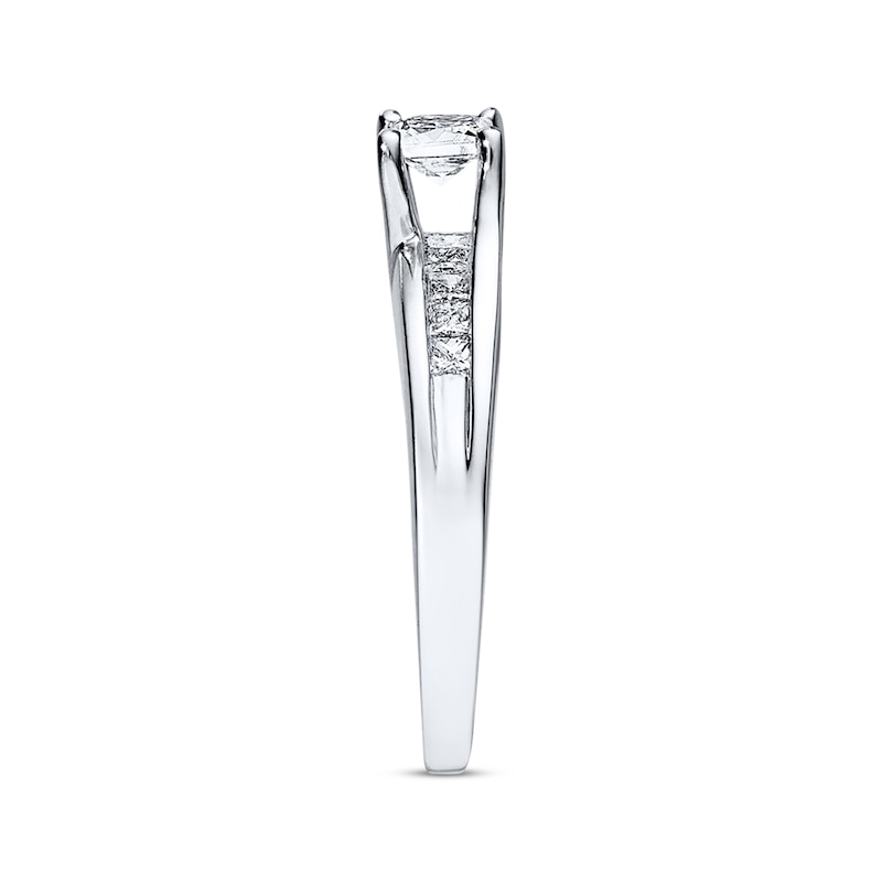Main Image 2 of Previously Owned Diamond Engagement Ring 3/4 ct tw Princess-cut 14K White Gold - Size 4.5