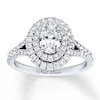 Thumbnail Image 1 of Previously Owned Neil Lane Diamond Engagement Ring 1-5/8 ct tw Oval & Round-cut 14K White Gold - Size 4.5