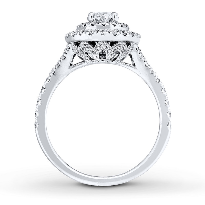 Previously Owned Neil Lane Diamond Engagement Ring 1-5/8 ct tw Oval & Round-cut 14K White Gold - Size 4.5