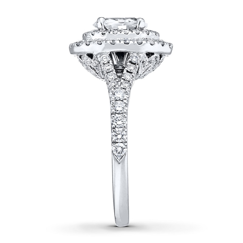 Previously Owned Neil Lane Diamond Engagement Ring 1-5/8 ct tw Oval & Round-cut 14K White Gold - Size 4.5