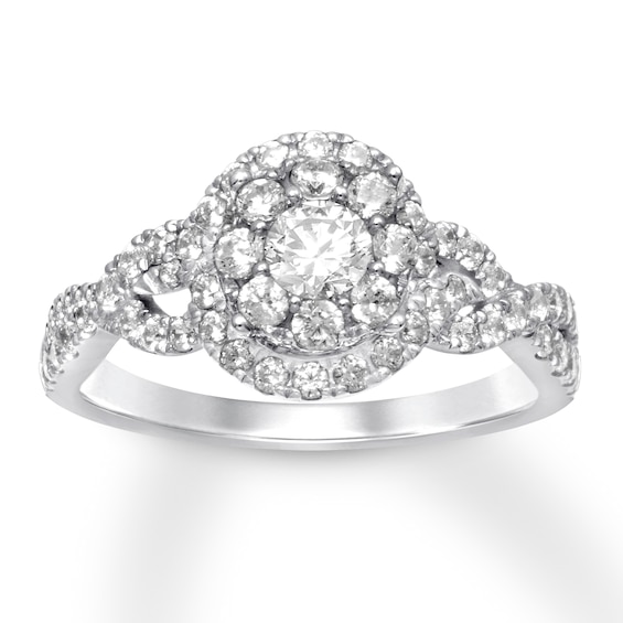 Previously Owned Diamond Engagement Ring 1 ct tw Round-cut 14K White Gold Size 4