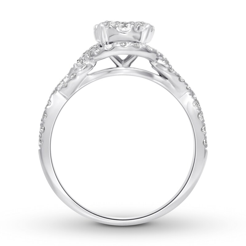 Main Image 2 of Previously Owned Diamond Engagement Ring 1 ct tw Round-cut 14K White Gold - Size 4