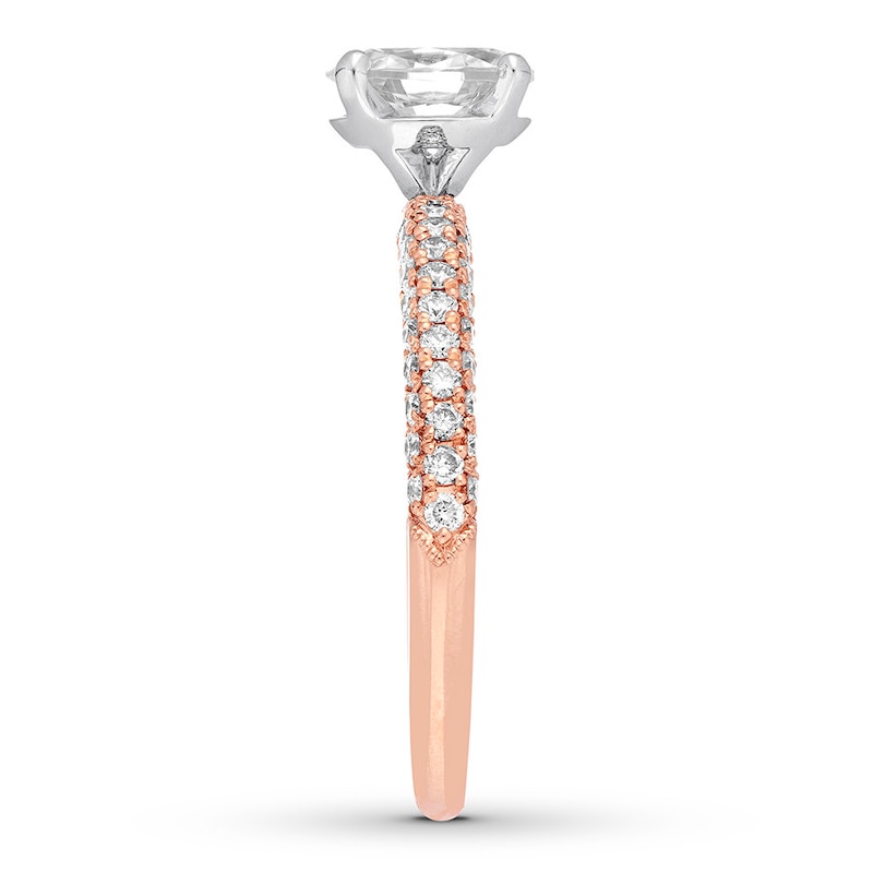 Main Image 3 of Previously Owned Neil Lane Engagement Ring 1-1/2 ct tw Oval & Round-cut Diamonds 14K Rose Gold - Size 3.5