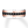 Thumbnail Image 4 of Previously Owned Men's Black Diamond Wedding Band 1/2 ct tw 10K Two-Tone Gold Size 12.5