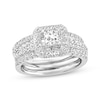 Thumbnail Image 1 of Previously Owned Diamond Bridal Set 1-1/3 ct tw Princess & Round 14K White Gold - Size 4.5