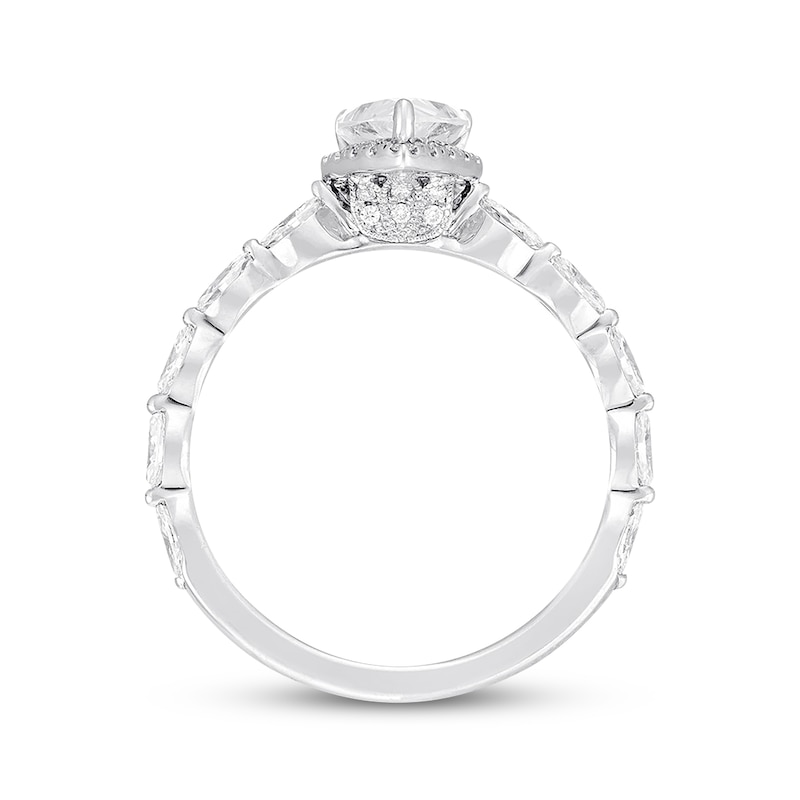 Previously Owned Neil Lane Premiere Diamond Engagement Ring 1-1/2 ct tw Pear, Marquise & Round -cut 14K White Gold - Size 4.5