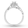 Thumbnail Image 2 of Previously Owned Diamond Engagement Ring 3/8 ct tw Princess/Round 10K White Gold - Size 9.75