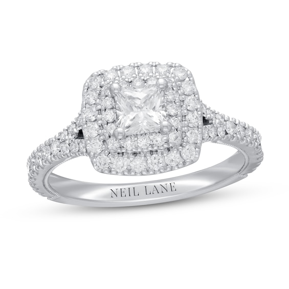 Previously Owned Neil Lane Premiere Diamond Engagement Ring 1 ct tw Princess & Round-cut 14K White Gold Size 4