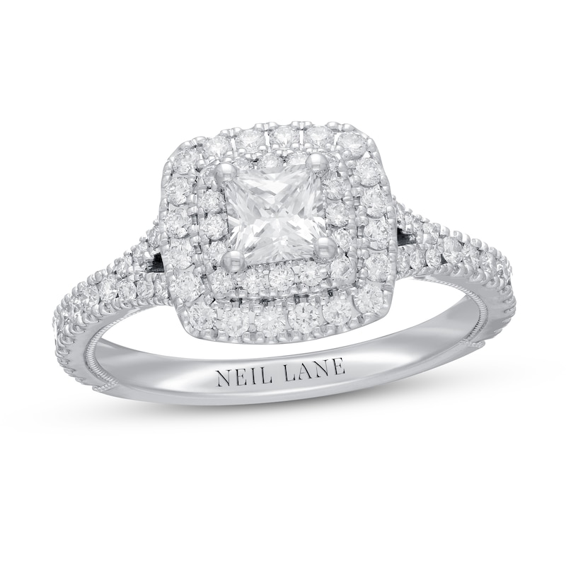 Main Image 1 of Previously Owned Neil Lane Premiere Diamond Engagement Ring 1 ct tw Princess & Round-cut 14K White Gold Size 4