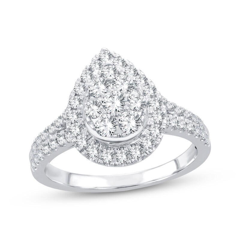 Main Image 1 of Previously Owned Diamond Engagement Ring 1 ct tw Round-cut 14K White Gold