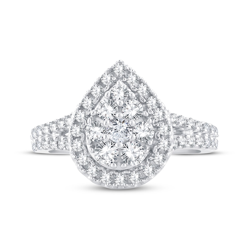 Main Image 3 of Previously Owned Diamond Engagement Ring 1 ct tw Round-cut 14K White Gold