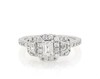 Thumbnail Image 1 of Previously Owned Diamond Engagement Ring 1 ct tw Emerald/Round 14K White Gold