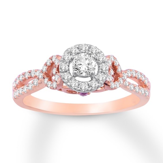 Previously Owned Diamond Promise Ring 1/2 ct tw Round-cut 10K Two-Tone Gold Size 4.5