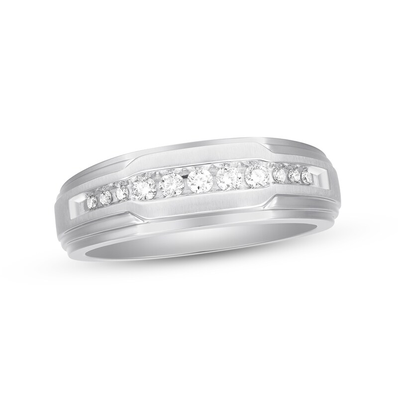 Main Image 1 of Previously Owned Men's Diamond Wedding Band 1/4 Carat tw 10K White Gold