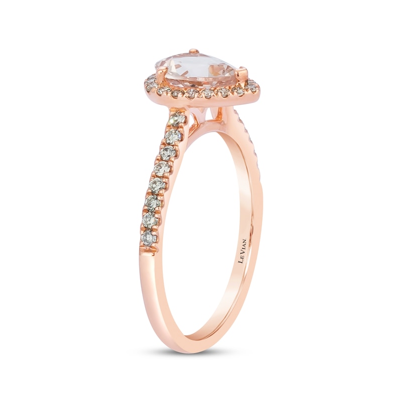 Previously Owned Le Vian Morganite Ring 1/3 ct tw Diamonds 14K Strawberry Gold