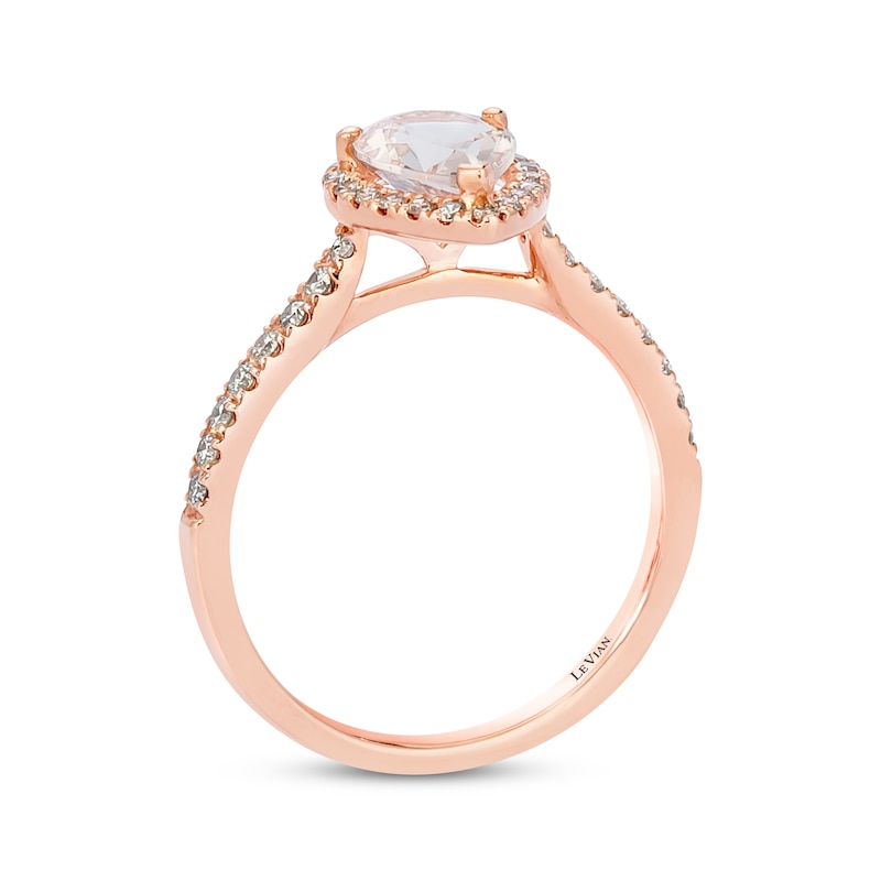 Previously Owned Le Vian Morganite Ring 1/3 ct tw Diamonds 14K Strawberry Gold