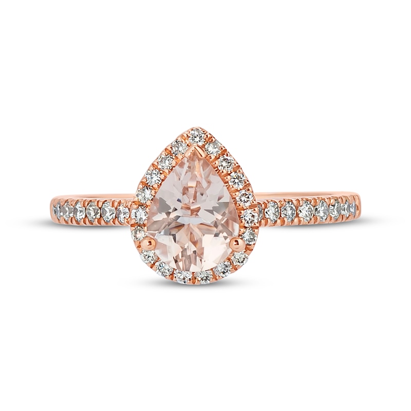 Previously Owned Le Vian Morganite Ring 1/3 ct tw Diamonds 14K Strawberry Gold