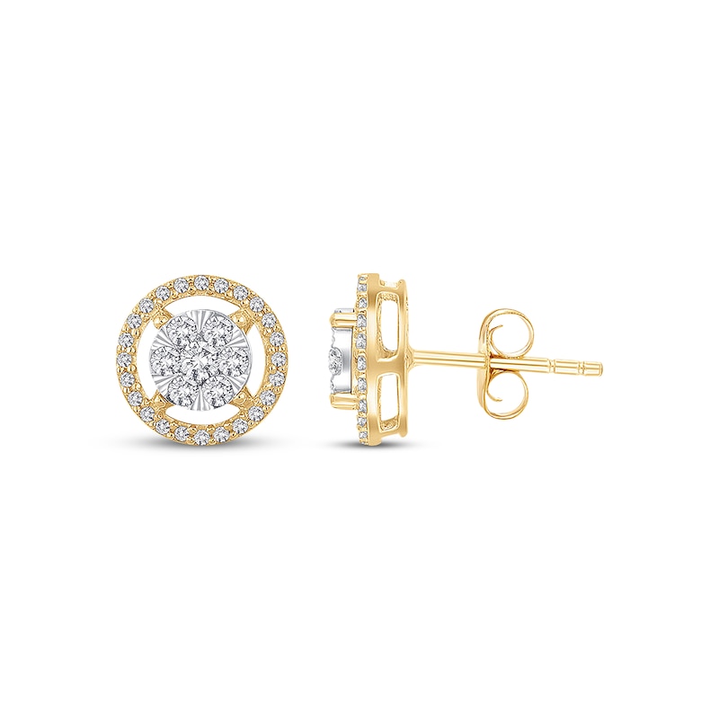 Previously Owned Diamond Earrings 1/2 ct tw Round-cut 10K Two-Tone Gold