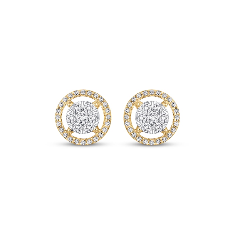 Previously Owned Diamond Earrings 1/2 ct tw Round-cut 10K Two-Tone Gold