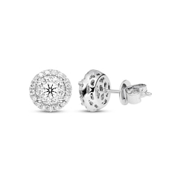 Previously Owned Diamond Earrings 3/4 ct tw Round-cut 14K White Gold