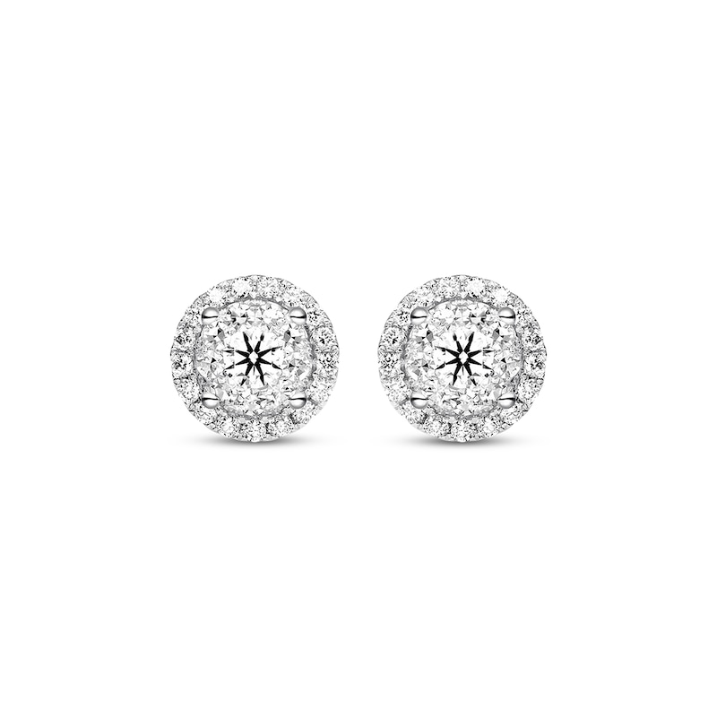 Previously Owned Diamond Earrings 3/4 ct tw Round-cut 14K White Gold