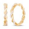 Thumbnail Image 1 of Previously Owned Circle of Gratitude Diamond Hoop Earrings 1/4 ct tw Round-cut 10K Yellow Gold