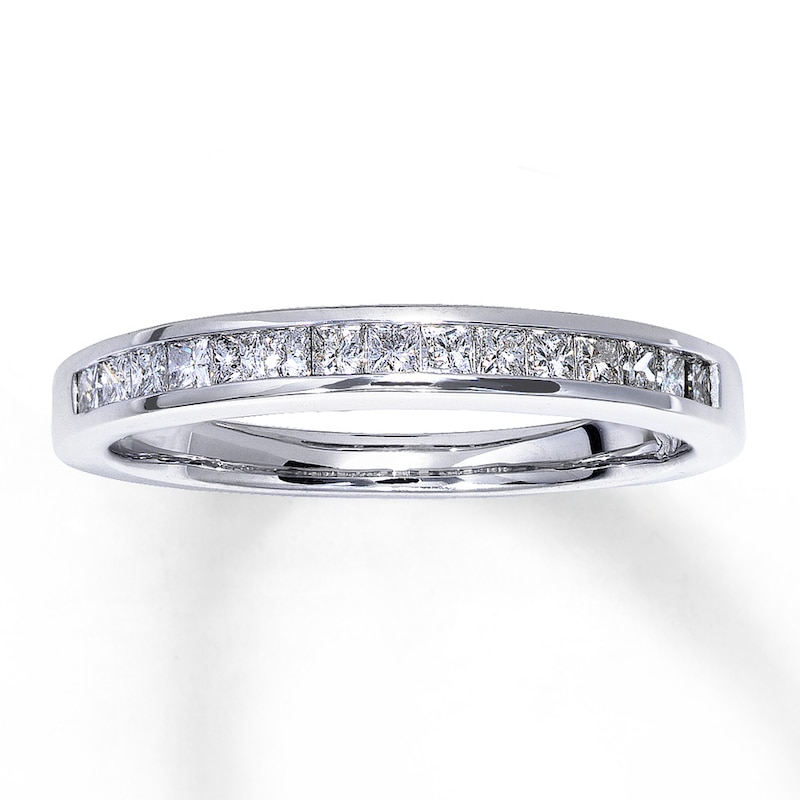 Main Image 1 of Previously Owned Diamond Wedding Band 1/3 ct tw Princess-Cut 14K White Gold